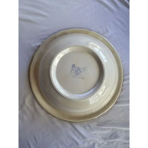 Vintage Iron Stone Wash Bowl/Basin and Vase/Pitcher Set White/Green